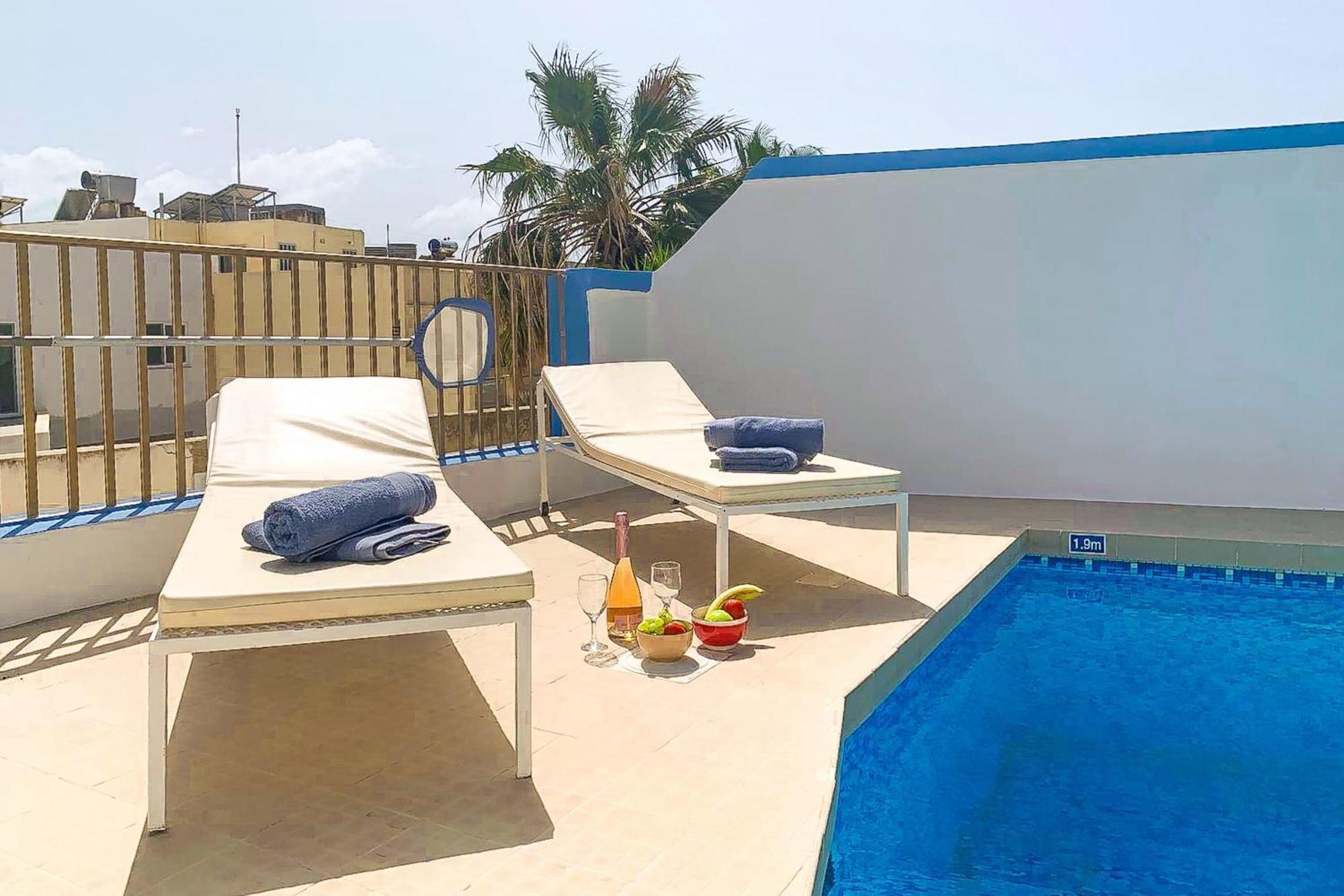 Pool & Sea Merill Apartments Mellieha Luaran gambar